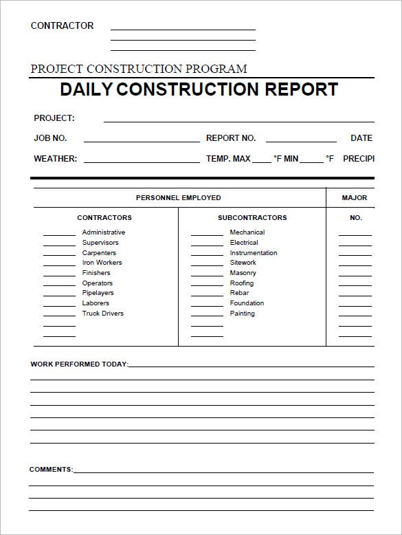 cctv daily report template